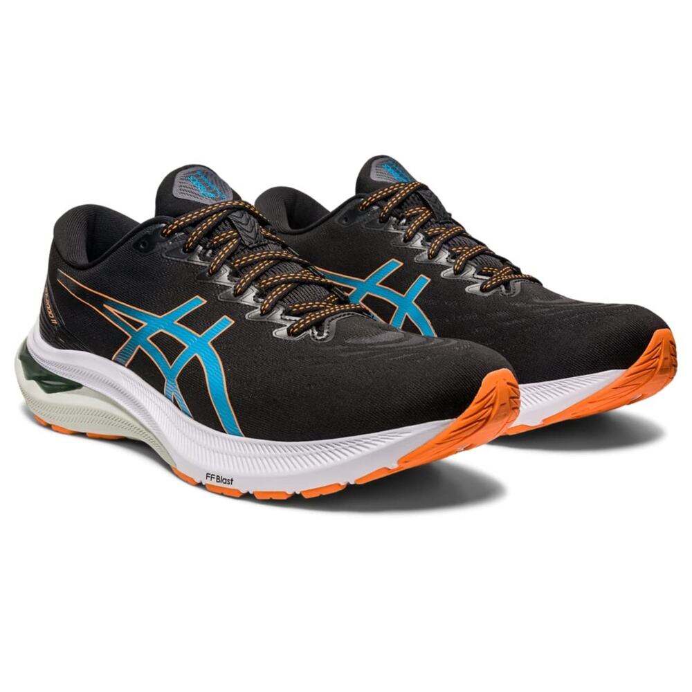 ASICS GT-2000 11 Men's Running Shoes - Black/Sun Peach, Size 9